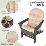 NNECW 12 cm Thick Patio Chair Cushion with Fixing Straps for Adirondack-White