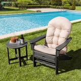 NNECW 12 cm Thick Patio Chair Cushion with Fixing Straps for Adirondack-White