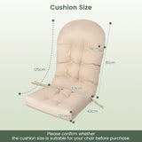 NNECW 12 cm Thick Patio Chair Cushion with Fixing Straps for Adirondack-White