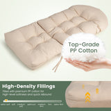 NNECW 12 cm Thick Patio Chair Cushion with Fixing Straps for Adirondack-White