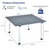 NNECW Outdoor Folding Camping Roll up Table with Carry Bag for Picnic &amp Beach-Grey