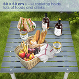 NNECW Outdoor Folding Camping Roll up Table with Carry Bag for Picnic &amp Beach-Grey