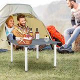 NNECW Outdoor Folding Camping Roll up Table with Carry Bag for Picnic &amp Beach-Grey