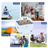 NNECW Outdoor Folding Camping Roll up Table with Carry Bag for Picnic &amp Beach-Grey