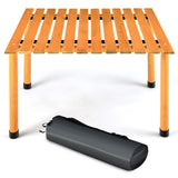 NNECW Outdoor Folding Camping Roll up Table with Carry Bag for Picnic &amp Beach-Natural