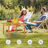 NNECW Outdoor Folding Camping Roll up Table with Carry Bag for Picnic &amp Beach-Natural