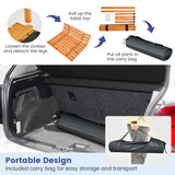 NNECW Outdoor Folding Camping Roll up Table with Carry Bag for Picnic &amp Beach-Natural