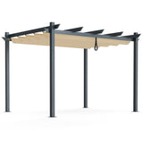 NNECW Outdoor Retractable Pergola with Retractable Canopy Cover for Garden