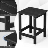 NNECW Stylish Side Table with Weather-Resistant Material for Patio/Porch/Garden-Black