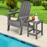NNECW Stylish Side Table with Weather-Resistant Material for Patio/Porch/Garden-Grey