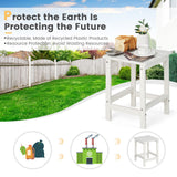 NNECW Stylish Side Table with Weather-Resistant Material for Patio/Porch/Garden-White