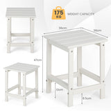 NNECW Stylish Side Table with Weather-Resistant Material for Patio/Porch/Garden-White