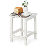 NNECW Stylish Side Table with Weather-Resistant Material for Patio/Porch/Garden-White