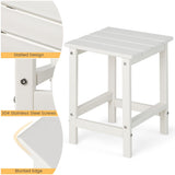 NNECW Stylish Side Table with Weather-Resistant Material for Patio/Porch/Garden-White