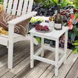 NNECW Stylish Side Table with Weather-Resistant Material for Patio/Porch/Garden-White
