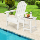 NNECW Stylish Side Table with Weather-Resistant Material for Patio/Porch/Garden-White