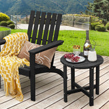 NNECW Side Table with Weather-Resistant Material for Patio/Porch/Garden-Black