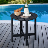 NNECW Side Table with Weather-Resistant Material for Patio/Porch/Garden-Black