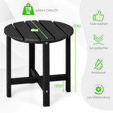 NNECW Side Table with Weather-Resistant Material for Patio/Porch/Garden-Black