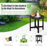 NNECW Side Table with Weather-Resistant Material for Patio/Porch/Garden-Black