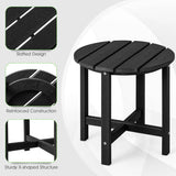 NNECW Side Table with Weather-Resistant Material for Patio/Porch/Garden-Black