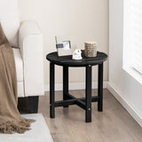 NNECW Side Table with Weather-Resistant Material for Patio/Porch/Garden-Black
