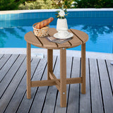 NNECW Side Table with Weather-Resistant Material for Patio/Porch/Garden-Coffee