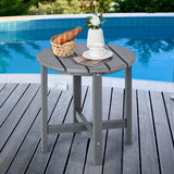 NNECW Side Table with Weather-Resistant Material for Patio/Porch/Garden-Grey