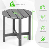 NNECW Side Table with Weather-Resistant Material for Patio/Porch/Garden-Grey