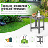 NNECW Side Table with Weather-Resistant Material for Patio/Porch/Garden-Grey