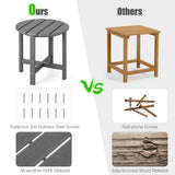 NNECW Side Table with Weather-Resistant Material for Patio/Porch/Garden-Grey