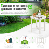 NNECW Side Table with Weather-Resistant Material for Patio/Porch/Garden-White