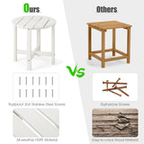 NNECW Side Table with Weather-Resistant Material for Patio/Porch/Garden-White