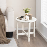NNECW Side Table with Weather-Resistant Material for Patio/Porch/Garden-White
