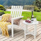NNECW Side Table with Weather-Resistant Material for Patio/Porch/Garden-White