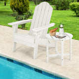 NNECW Side Table with Weather-Resistant Material for Patio/Porch/Garden-White