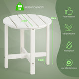 NNECW Side Table with Weather-Resistant Material for Patio/Porch/Garden-White
