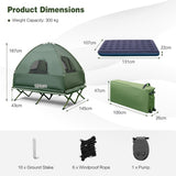 NNECW 2-Person Foldable Camping Tent Cot with Air Mattress