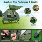 NNECW 2-Person Foldable Camping Tent Cot with Air Mattress