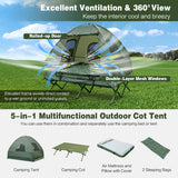 NNECW 2-Person Foldable Camping Tent Cot with Air Mattress