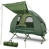 NNECW  5-In-1 Single Folding Camping Tent Cots  with Comfy Air Mattress and Pillow for Hiking & Picnic