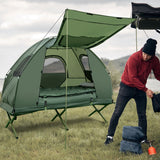 NNECW  5-In-1 Single Folding Camping Tent Cots  with Comfy Air Mattress and Pillow for Hiking & Picnic