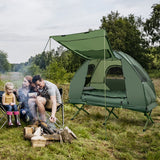 NNECW  5-In-1 Single Folding Camping Tent Cots  with Comfy Air Mattress and Pillow for Hiking & Picnic