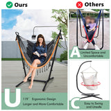 NNECW Adjustable Hanging Chair with Phone Holder for Indoor & Outdoor Use