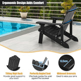 NNECW Adirondack Chair with Cup Holder for Patio-Black
