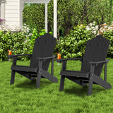 NNECW Adirondack Chair with Cup Holder for Patio-Black