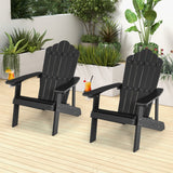 NNECW Adirondack Chair with Cup Holder for Patio-Black