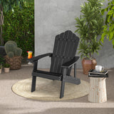 NNECW Adirondack Chair with Cup Holder for Patio-Black