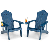 NNECW Adirondack Chair with Cup Holder for Patio-Navy