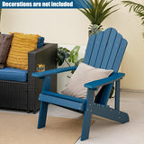 NNECW Adirondack Chair with Cup Holder for Patio-Navy
